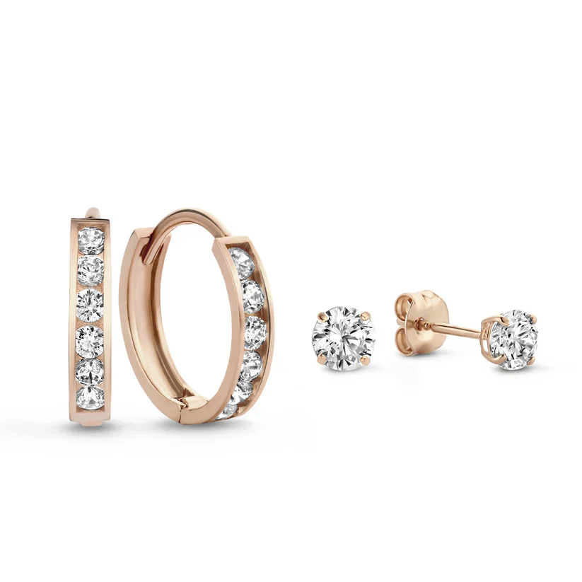 Dara Brillane Stone Earrings Set | Gold 14k - Image 3